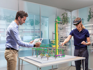 FIG. 5. New AR/VR technologies can combine IIoT data and AI-infused analytics to enable users to interact with digital twins of their facilities. Photo courtesy of AVEVA.