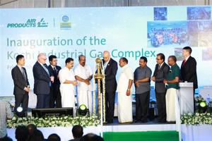 Ceremonial “Lighting of the Lamp” for Air Products’ new world-scale industrial gas complex in Kochi, India, by Dr. K.T. Jaleel, Minister for Local Self-Governments, Kerala, in the presence of Mr. P. Thilothaman, Minister for Food &amp; Civil Supplies, Kerala; Dr. Samir J. Serhan, Air Products Executive Vice President; Mr. Richard Boocock, President, Industrial Gases–Middle East, India, Egypt and Turkey for Air Products; and other dignitaries and guests.