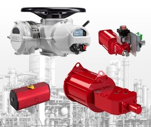 Clockwise from top – IQ, CP, GP and RC actuators enable Rotork to provide a single source for flow control.