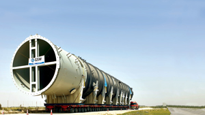This naphtha splitter column weighing 544 tons was successfully transported from Jubail to the Ras Tanura Refinery recently. It took three weeks to complete the project,