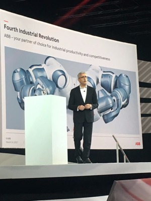 Collaboration and connectivity is key within the digital revolution ABB CEO Ulrich Spiesshofer said during the welcome keynote address Tuesday morning at ABB Customer World in Houston. Photo by Lee Nichols.