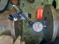 FIG. 10. Checking axial clearance of the DE bearing.
