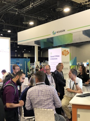 FIG. 1. Visitors to The Zone at Hexagon&#x27;s HxGN LIVE event in Las Vegas are learning about cutting-edge technology applications from Hexagon and its partners.